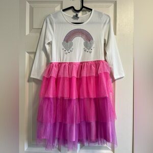 Pink and Purple Layered Kids Casual Dress